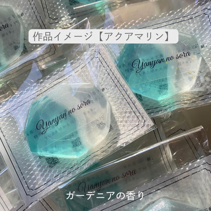 【YURAM席札石鹸】4種類の宝石石鹸と花の香りのハンドソープ（ランダムカラー）