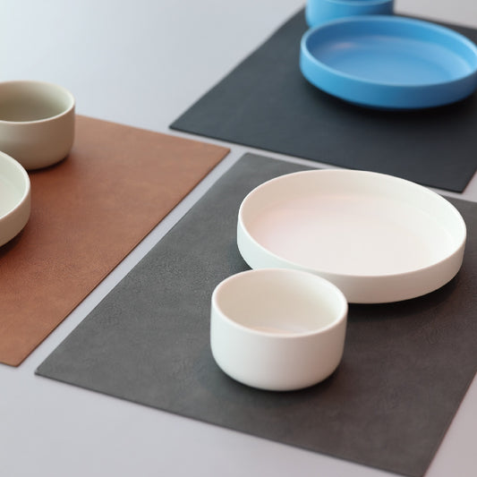 【レザーマット】RECYCLABLE PLACEMAT PU LEATHER　GY【結婚式　ウェルカムグッズ　雑貨　ランチョンマット　プレースマット】