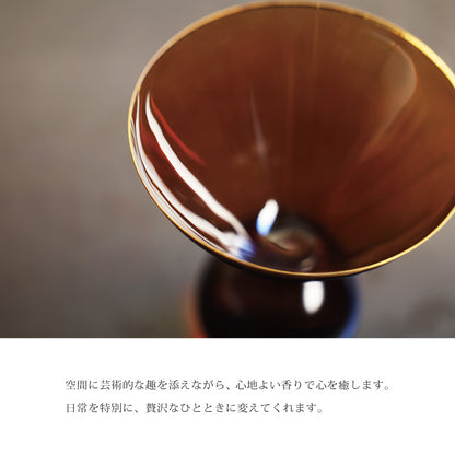 【お香立て】Hazel Alle a te Dusky Amber　Cylinder【結婚式　引き出物　雑貨】