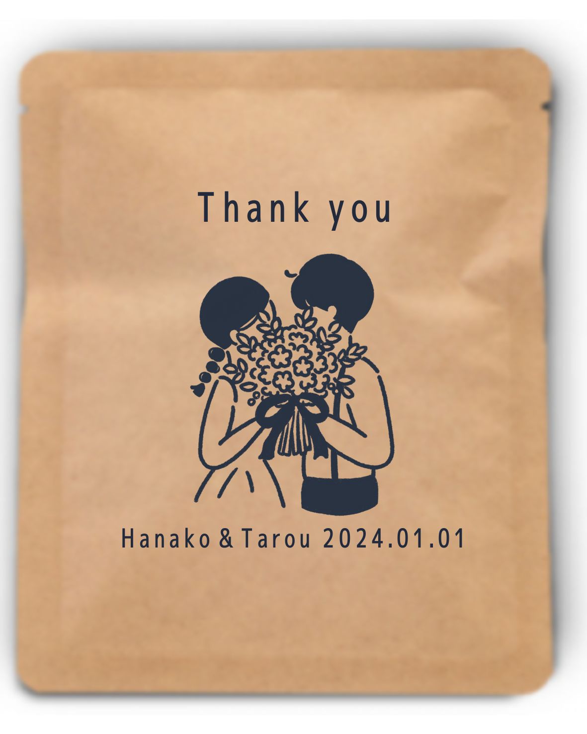 【オリジナルパッケージ】ココア専門店「大人のココア」ドリップパック「花束を抱えたカップル」【プチギフト オリジナル ココア】 【結婚式 プチギフト 飲み物】