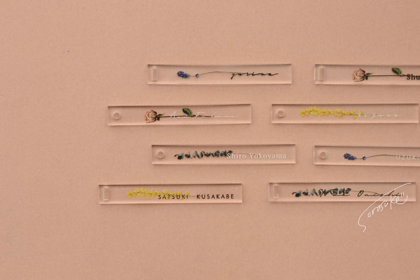 【席札】お花をとじこめたようなネームプレート～ Sサイズ～ 40枚セット【結婚式 ペーパー 席札】