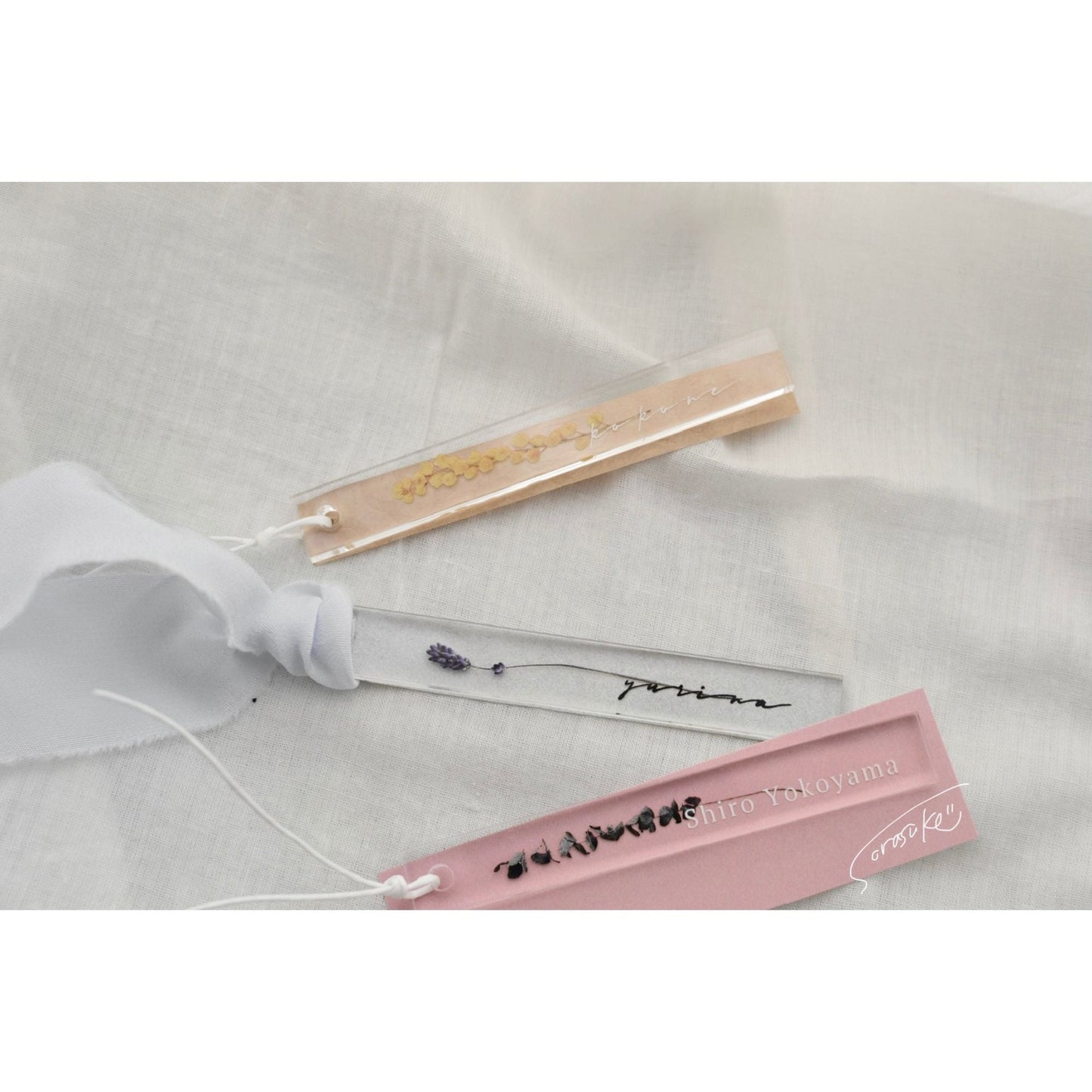 【席札】お花をとじこめたようなネームプレート～ Sサイズ～ 40枚セット【結婚式 ペーパー 席札】