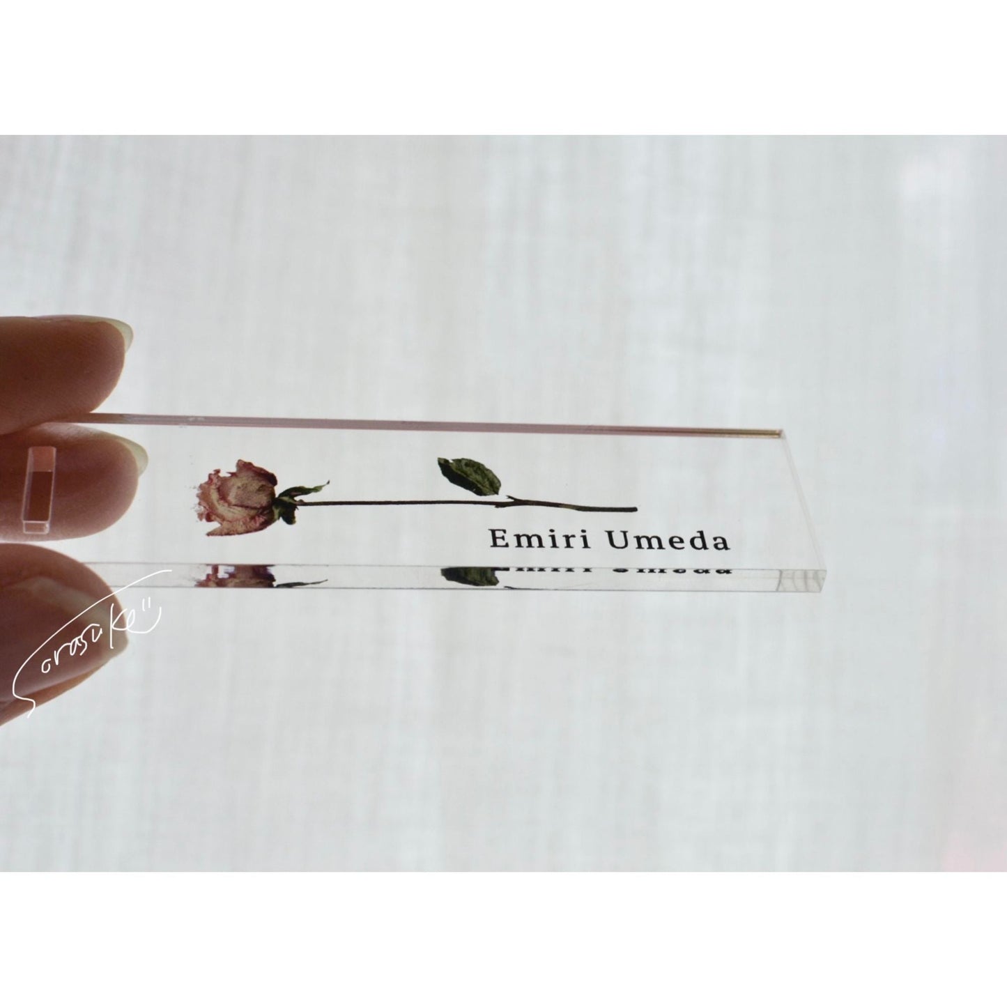 【席札】お花をとじこめたようなネームプレート ～Lサイズ～ 20枚セット【結婚式 ペーパー 席札】