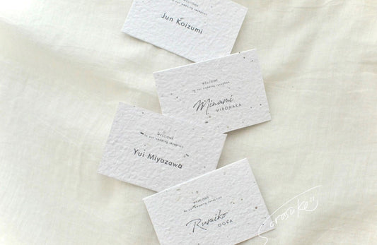 【席札】お花の咲く席札 20枚セット【結婚式 ペーパー 席札】
