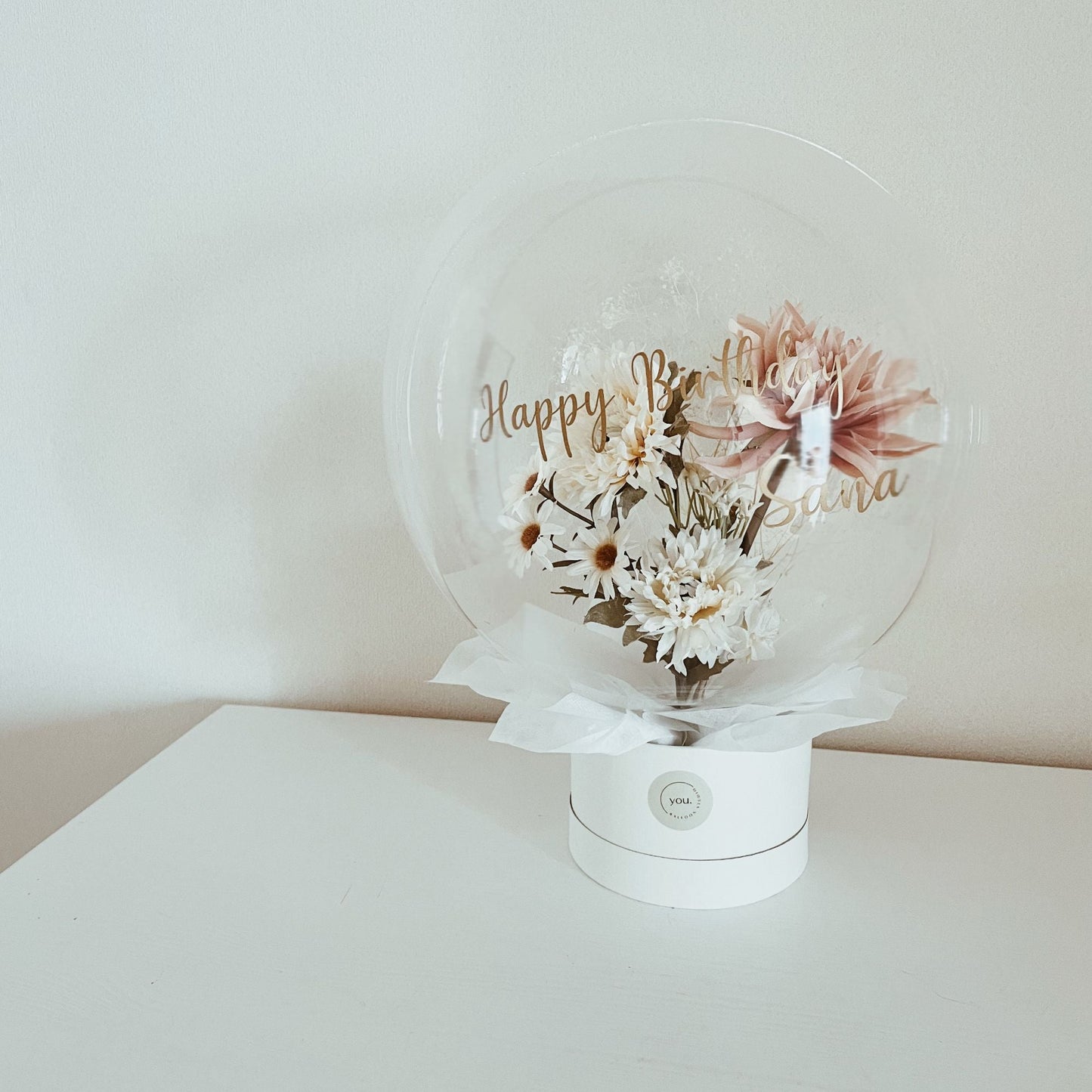 【バルーンギフト】bouquet box(Dull pink Mサイズ) 【結婚式 引き出物 ギフト】