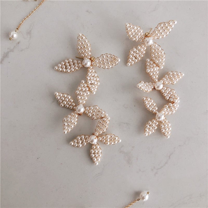 【ピアス・イヤリング】Elizabeth flower ウェディング ブライダルアクセサリー ピアス/ イヤリング [ AM-133 ]【結婚式 ピアス イヤリング】