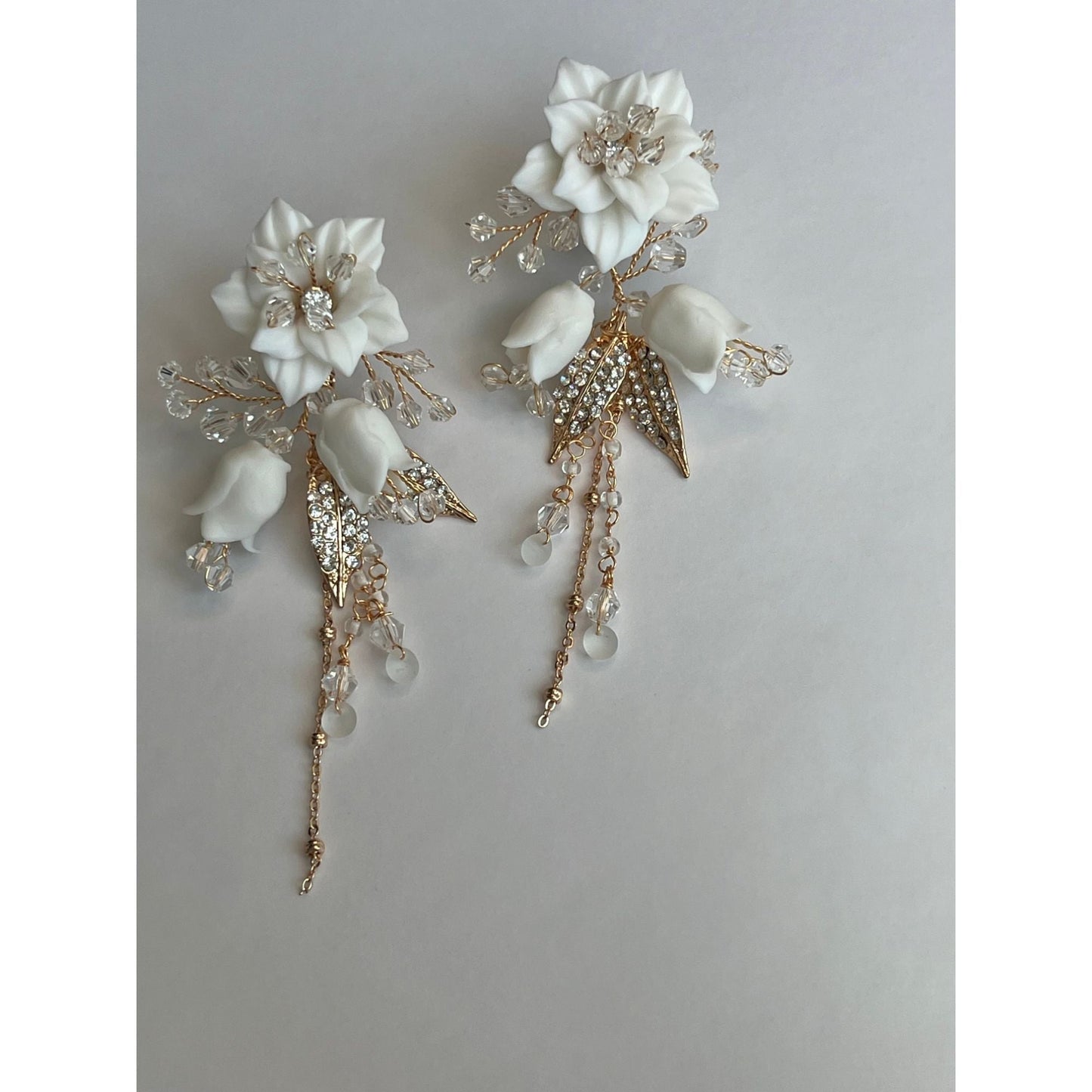 【イヤリング】Meaghan flower ウェディングアクセサリー イヤリング [ AM-94 ]【結婚式 ピアス イヤリング】