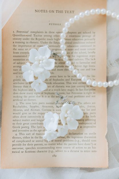 【ピアス・イヤリング】オリーブ ブライダルアクセサリー ウェディング フラワーピアス / イヤリング [ AM-168 ]【結婚式 イヤリング】