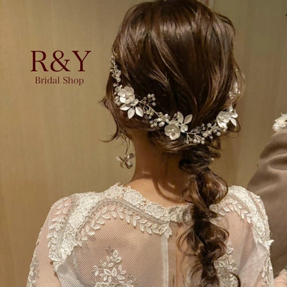 【ヘッドドレス】ウェディング　小枝ヘアアクセサリー H48