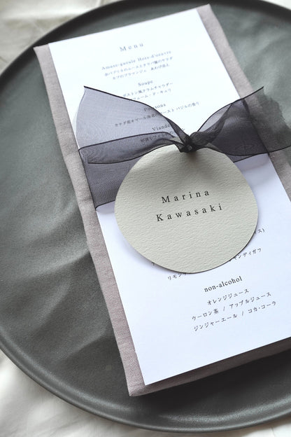 【結婚式 席札 メニュー表】ニュアンスウェーブ席札とメニュー表set