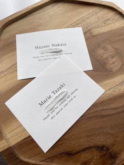 【結婚式 席札】ザラザラのアート席札(平置き)【結婚式 ペーパー 席札】