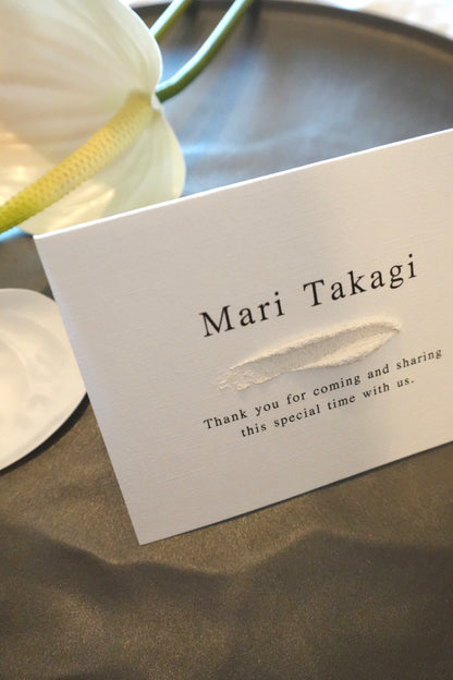 【結婚式 席札】ザラザラのアート席札(二つ折り）