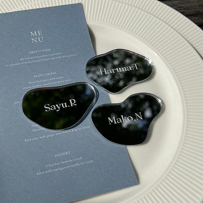 シルバーミラーアクリル席札 ネームプレート/Sna16