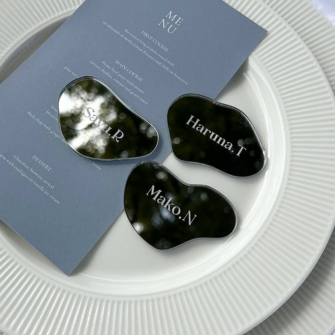 シルバーミラーアクリル席札 ネームプレート/Sna16