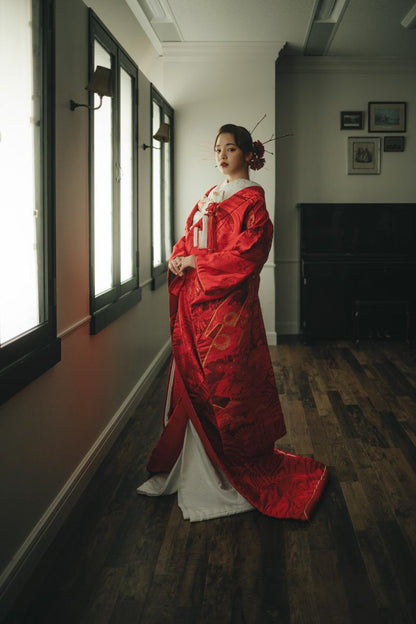 赤無垢金織熨斗【結婚式 和装 色打掛 レンタル】
