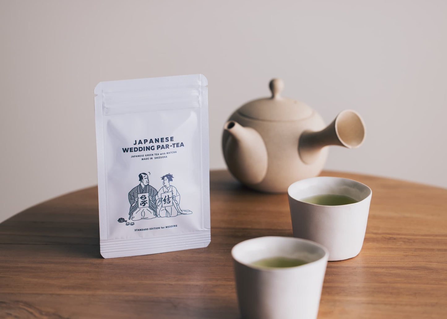 VAISA 日本茶プチギフト JAPANESE WEDDING PAR-TEA 【結婚式　プチギフト　飲み物　抹茶入り緑茶　日本茶　ゲストに向けたメッセージ付き】