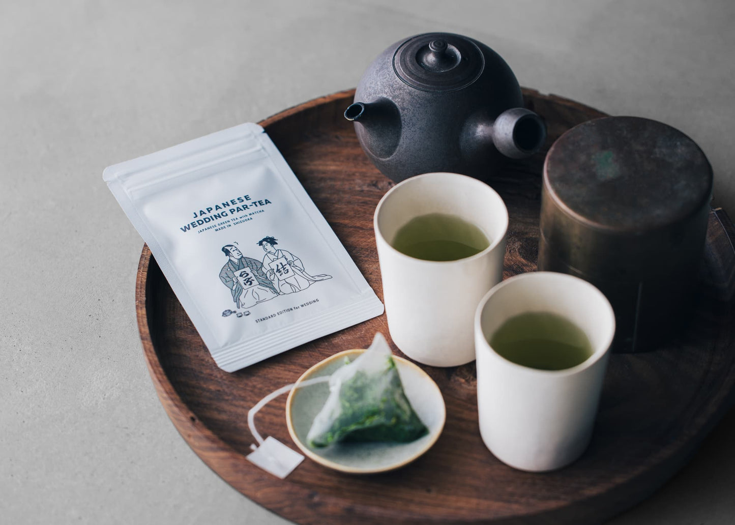 VAISA 日本茶プチギフト JAPANESE WEDDING PAR-TEA 【結婚式　プチギフト　飲み物　抹茶入り緑茶　日本茶　ゲストに向けたメッセージ付き】