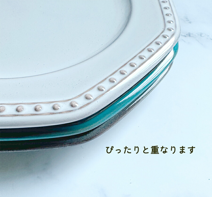 Cline(コリーヌ) 28cmプレート(Lサイズ) 5カラー　スカーレット（赤） 幅27.5cm Roots 大皿 八角形 メイン皿