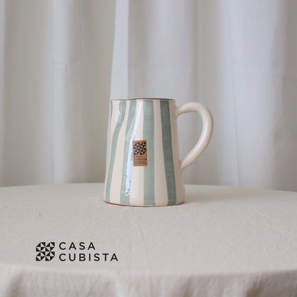 【花瓶・水差し】Casa Cubista ポルトガル直輸入 陶器ジャグ セージ【結婚式 ギフト 雑貨】