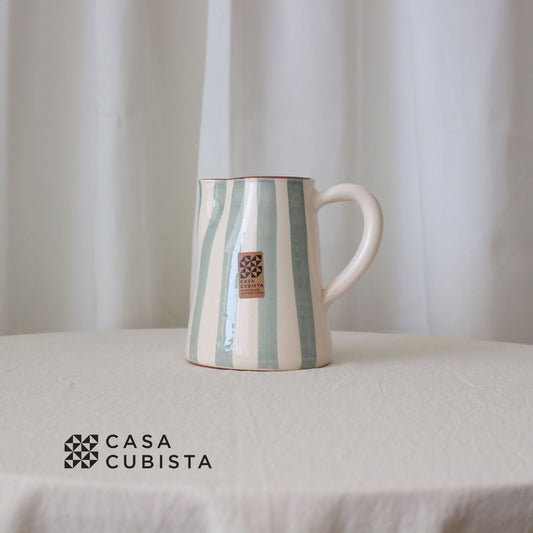 【花瓶・水差し】Casa Cubista ポルトガル直輸入 陶器ジャグ セージ【結婚式 ギフト 雑貨】