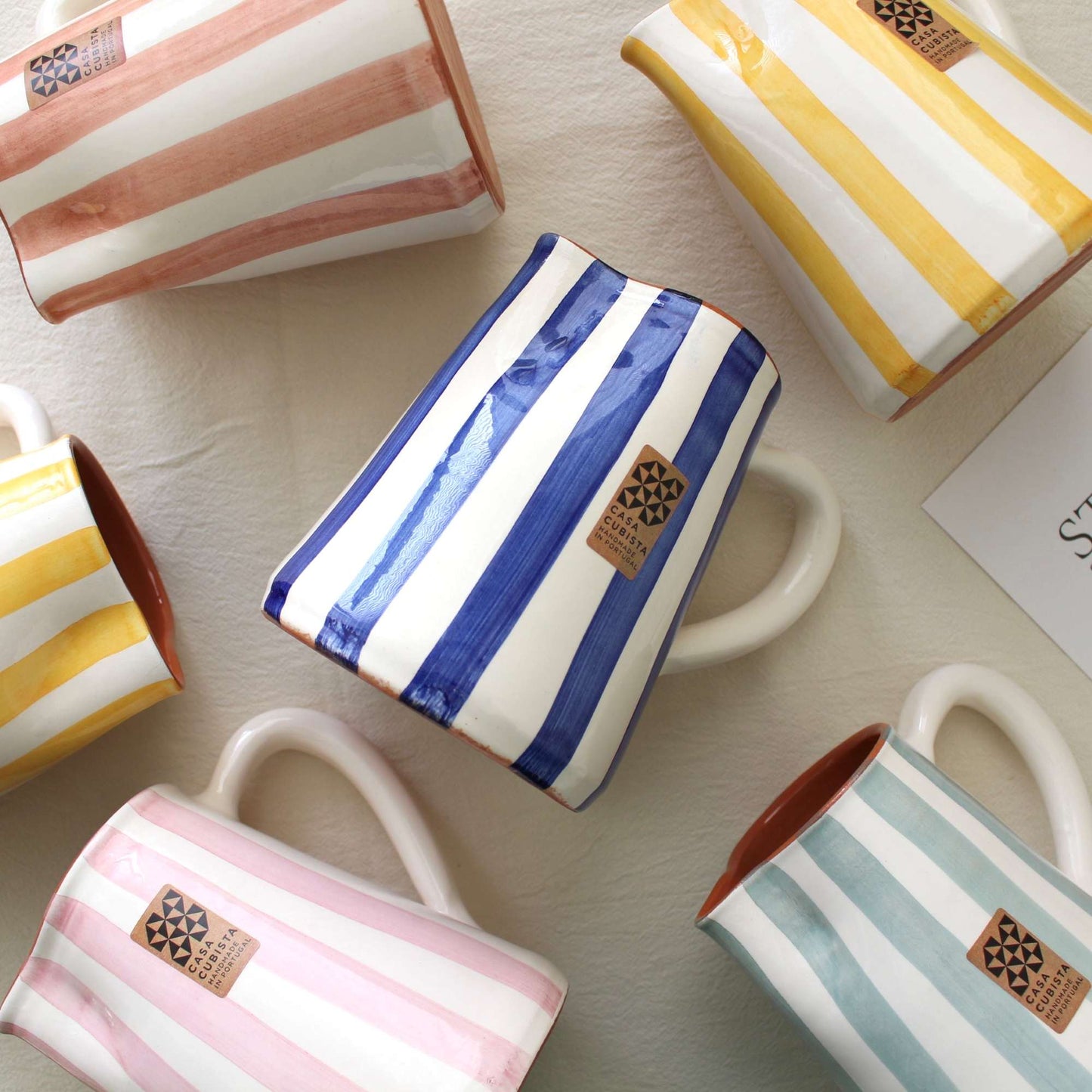 【花瓶・水差し】Casa Cubista ポルトガル直輸入 陶器ジャグ セージ【結婚式 ギフト 雑貨】