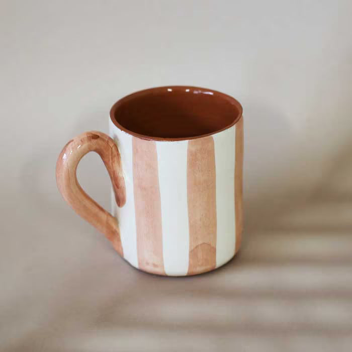 【マグ】Casa Cubista ストライプ マグカップ テラコッタ (450ml)【結婚式 ギフト 雑貨】