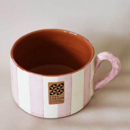 【マグ】Casa Cubista ストライプ フラットマグ モーヴ (450ml)【結婚式 ギフト 雑貨】