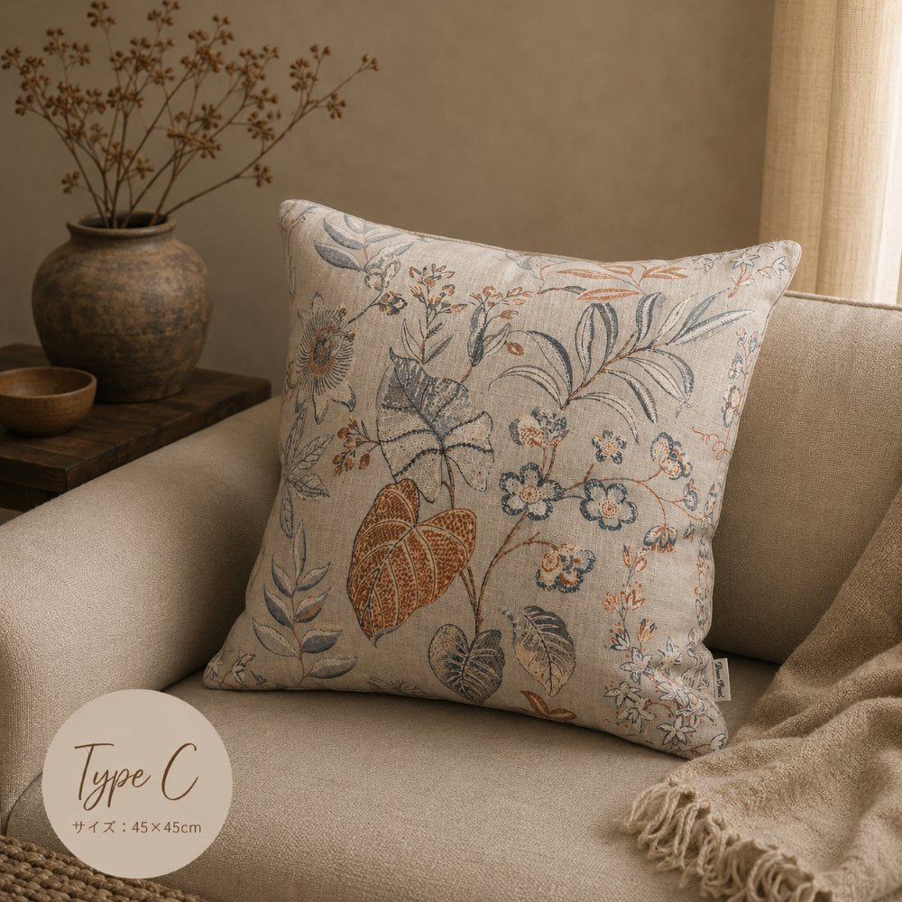 【クッションカバー】Casa de ivy オリジナル クッションカバー フローラル(C) 45×45【結婚式 ギフト インテリア雑貨】