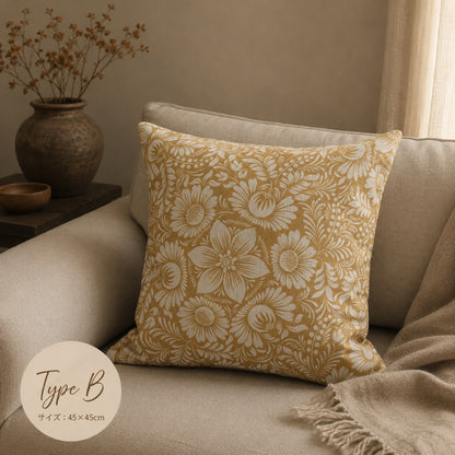 【クッションカバー】Casa de ivy オリジナル クッションカバー フローラル(B) 45×45【結婚式 ギフト インテリア雑貨】