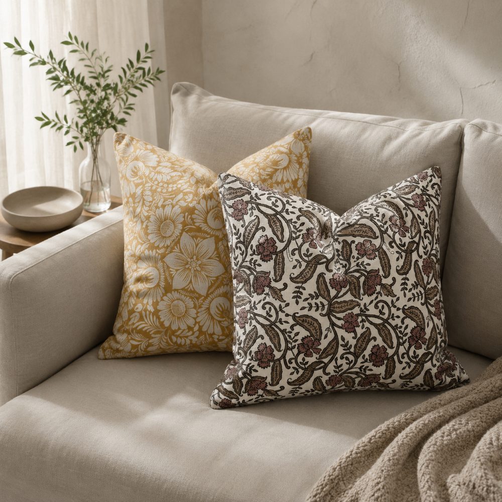 【クッションカバー】Casa de ivy オリジナル クッションカバー フローラル(B) 45×45【結婚式 ギフト インテリア雑貨】