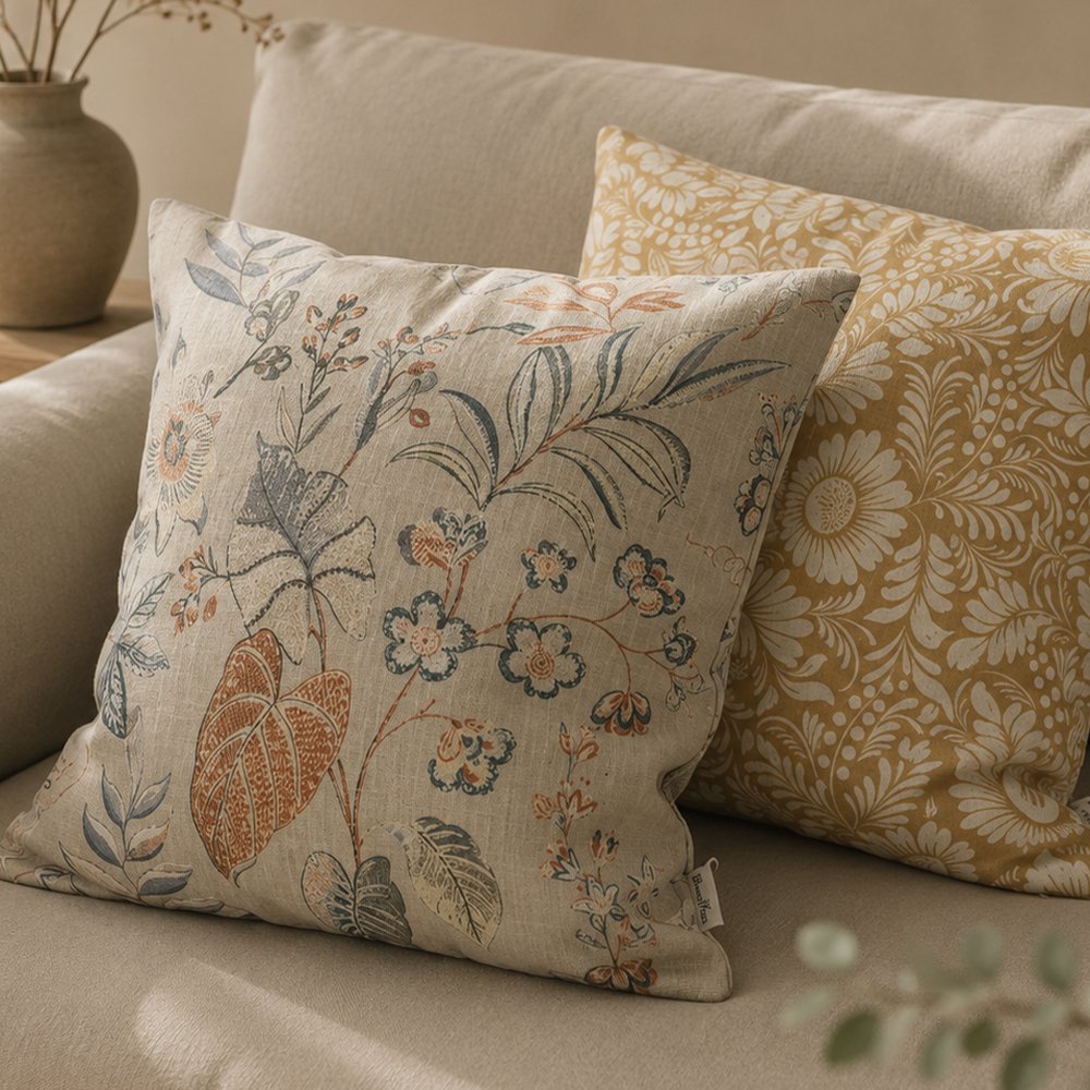 【クッションカバー】Casa de ivy オリジナル クッションカバー フローラル(B) 45×45【結婚式 ギフト インテリア雑貨】