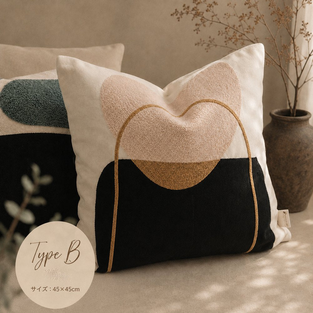 【クッションカバー】Casa de ivy オリジナル クッションカバー ジオメトリー(B) 45×45【結婚式 ギフト インテリア雑貨】