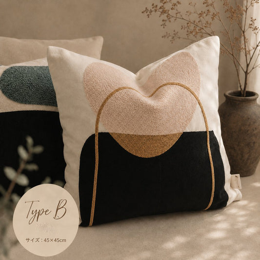 【クッションカバー】Casa de ivy オリジナル クッションカバー ジオメトリー(B) 45×45【結婚式 ギフト インテリア雑貨】
