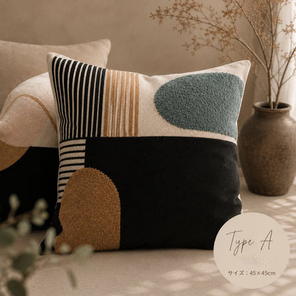【クッションカバー】Casa de ivy オリジナル クッションカバー ジオメトリー(A) 45×45【結婚式 ギフト インテリア雑貨】