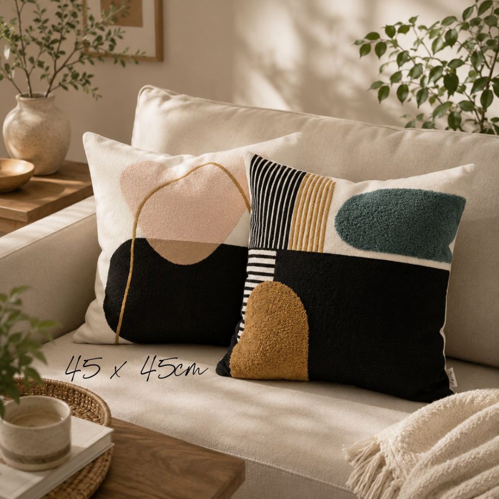 【クッションカバー】Casa de ivy オリジナル クッションカバー ジオメトリー(A) 45×45【結婚式 ギフト インテリア雑貨】