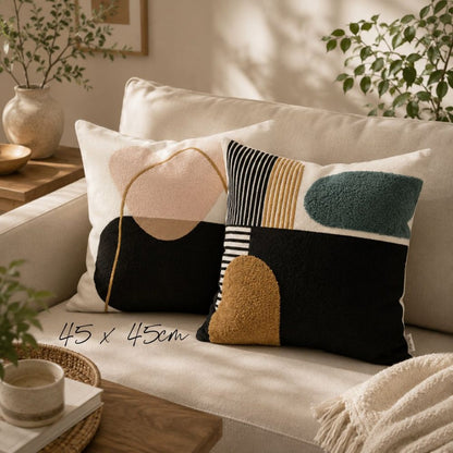 【クッションカバー】Casa de ivy オリジナル クッションカバー ジオメトリー(A) 45×45【結婚式 ギフト インテリア雑貨】