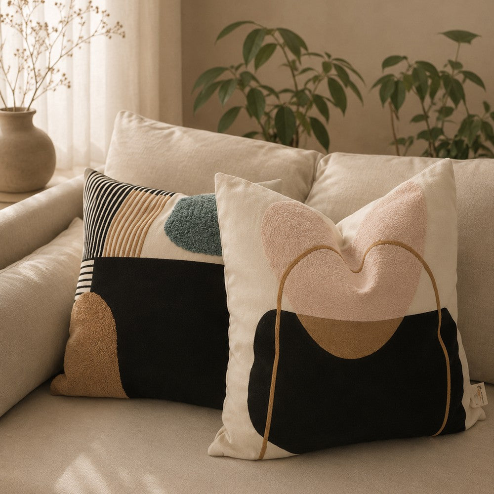 【クッションカバー】Casa de ivy オリジナル クッションカバー ジオメトリー(A) 45×45【結婚式 ギフト インテリア雑貨】