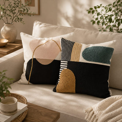 【クッションカバー】Casa de ivy オリジナル クッションカバー ジオメトリー(A) 45×45【結婚式 ギフト インテリア雑貨】