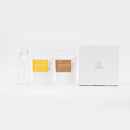 ISSO薫る茶 & ISSOウォーターボトル ギフトボックス［リーフ］【結婚式 引き出物 ギフト 縁起物】