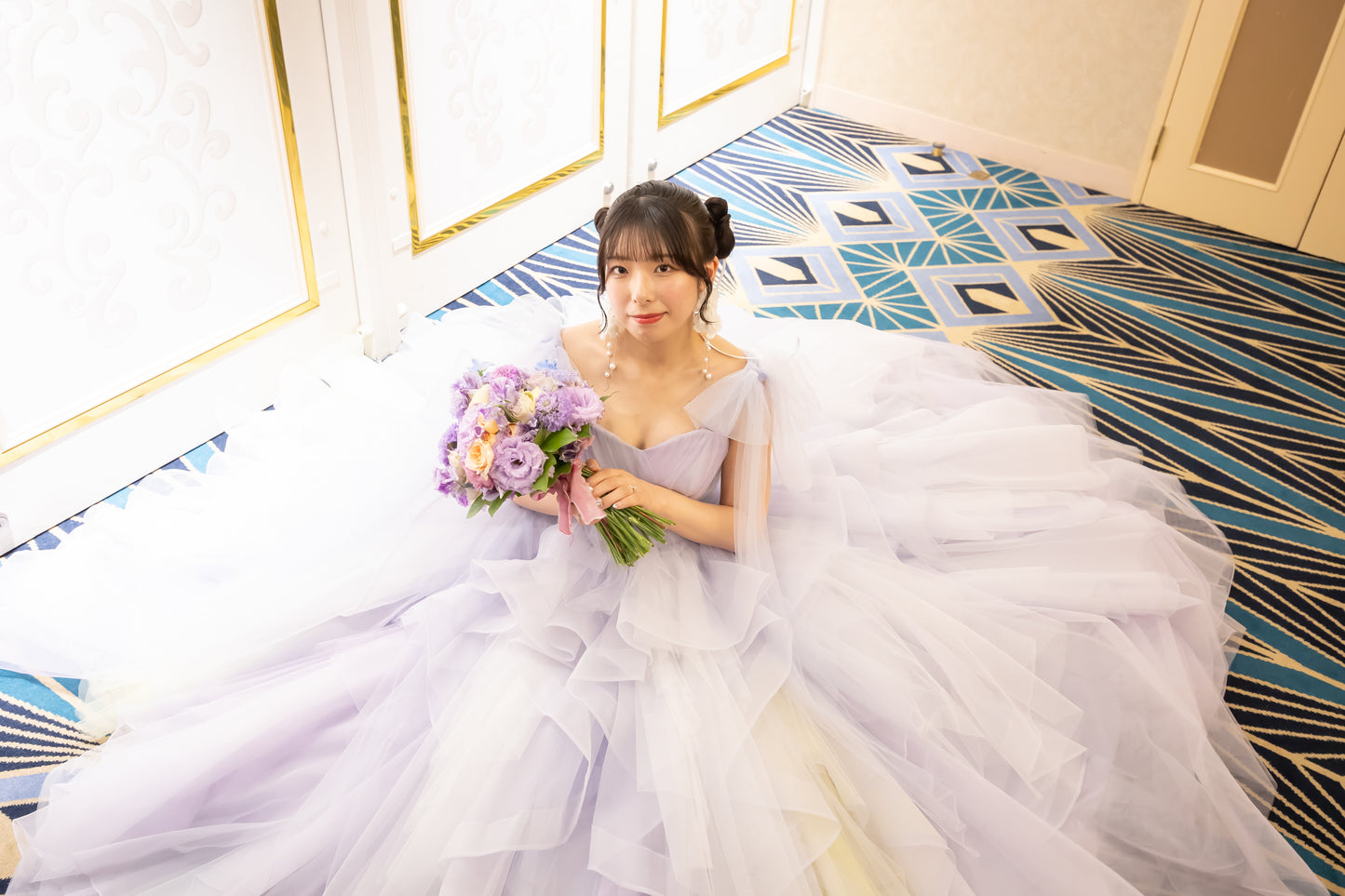 《生花》トルコキキョウ・スカビオサ・スイートピーのブーケ《結婚式 生花 フラワー ブライダル》