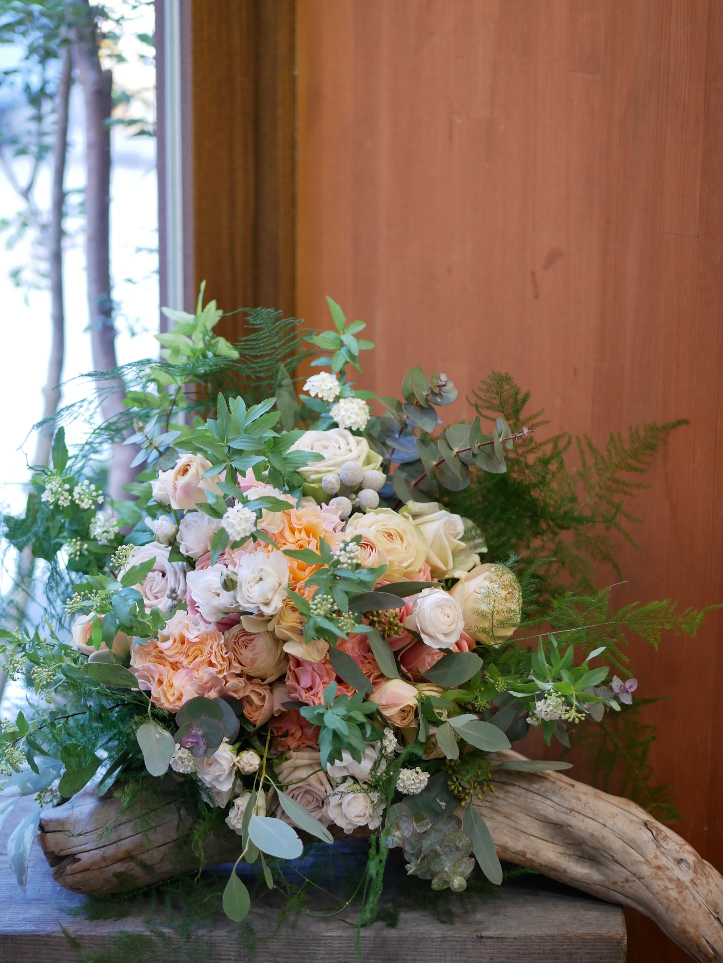 《生花》バラ・コデマリ・ユーカリのブーケ《結婚式 生花 フラワー ブライダル》