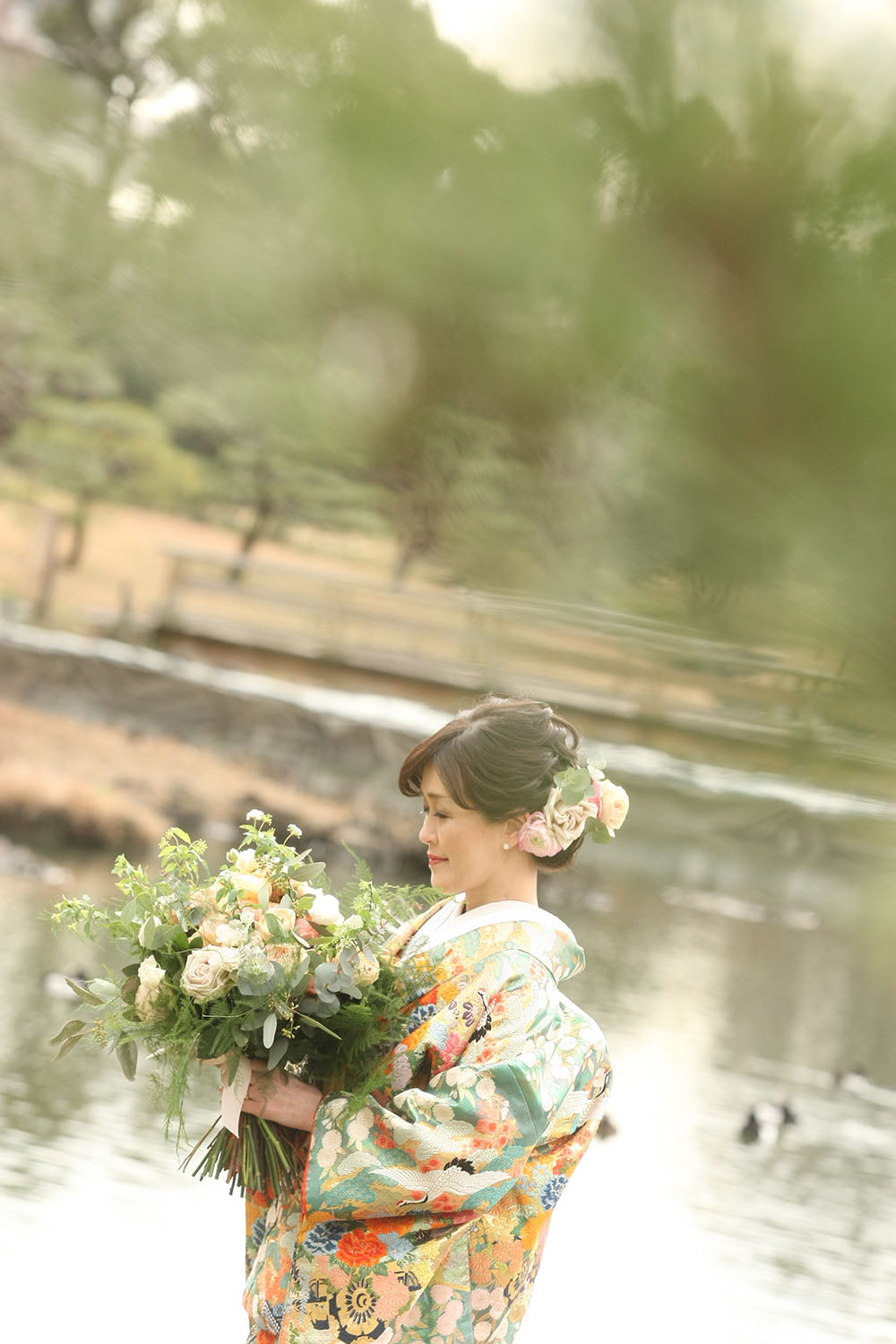 《生花》バラ・コデマリ・ユーカリのブーケ《結婚式 生花 フラワー ブライダル》