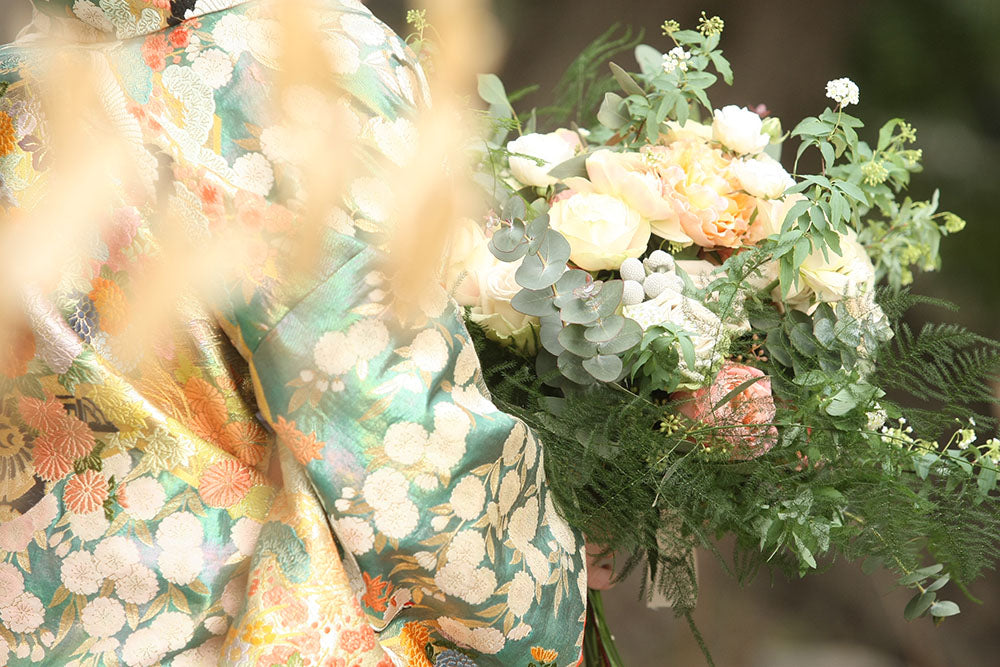 《生花》バラ・コデマリ・ユーカリのブーケ《結婚式 生花 フラワー ブライダル》