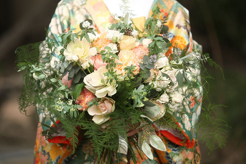 《生花》バラ・コデマリ・ユーカリのブーケ《結婚式 生花 フラワー ブライダル》