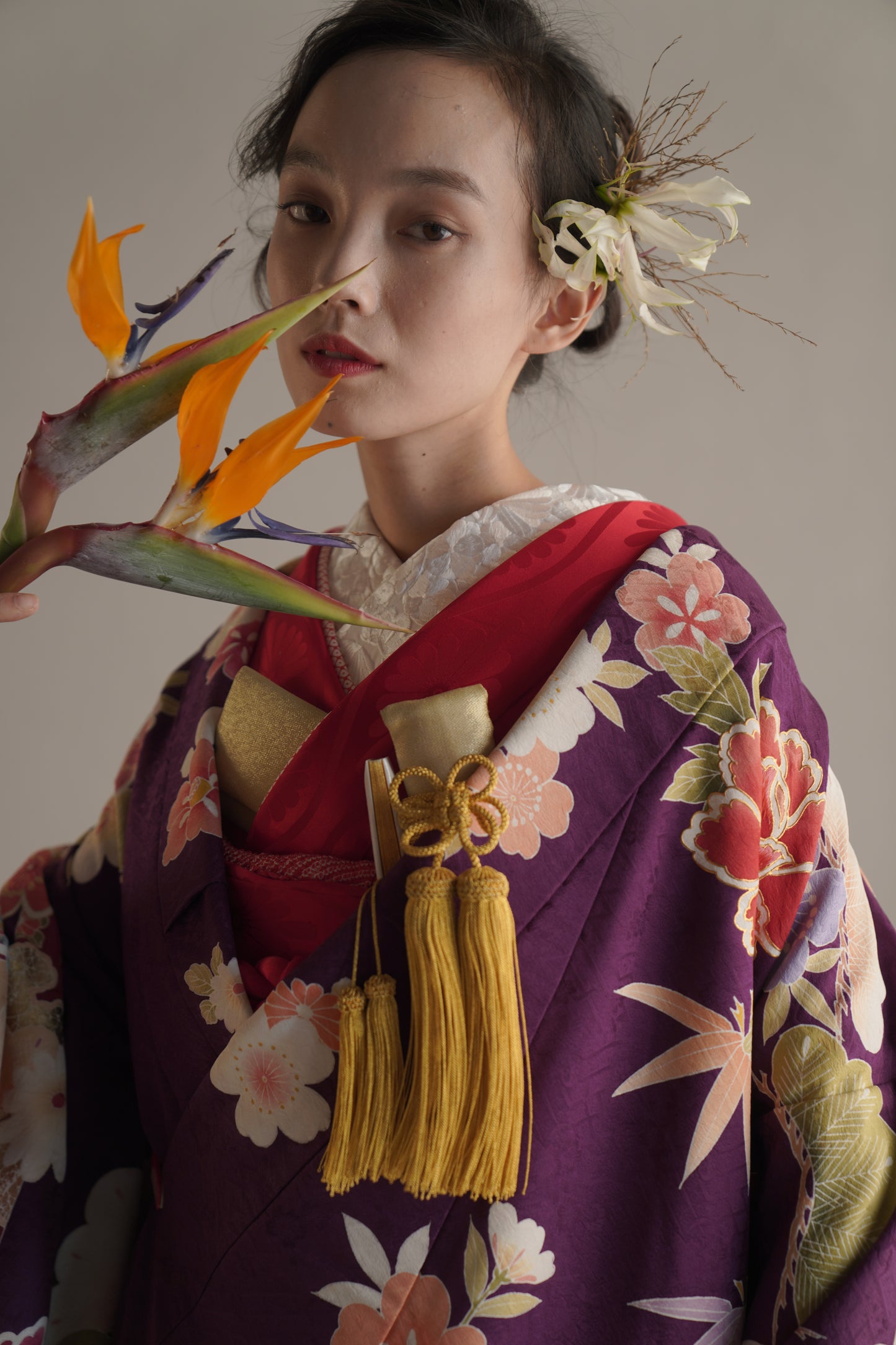 紫雅の梅牡丹【結婚式 和装 色打掛 レンタル】