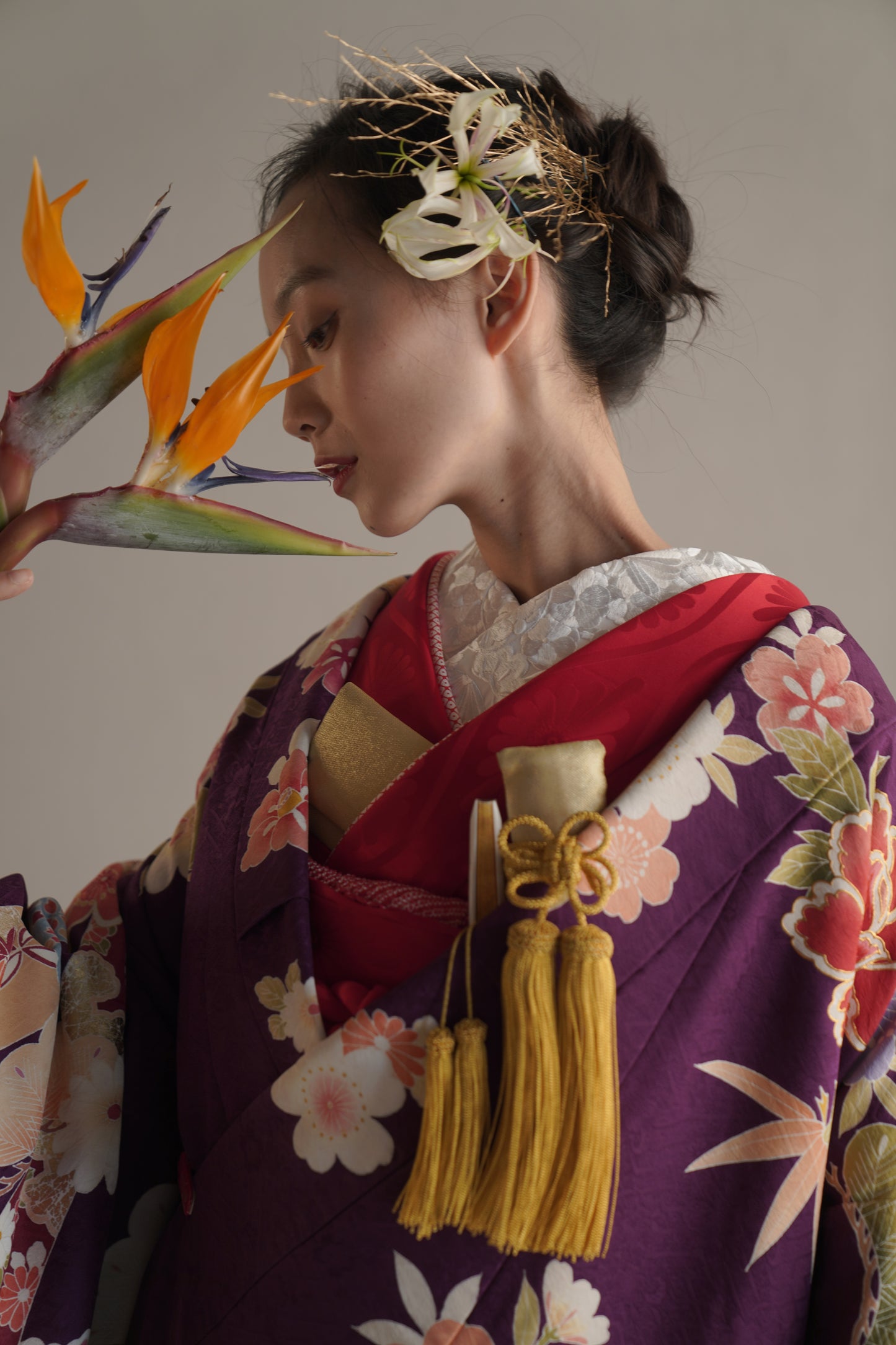 紫雅の梅牡丹【結婚式 和装 色打掛 レンタル】