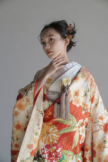 春霞に舞う瑞鶴の華【結婚式 和装 色打掛 レンタル】