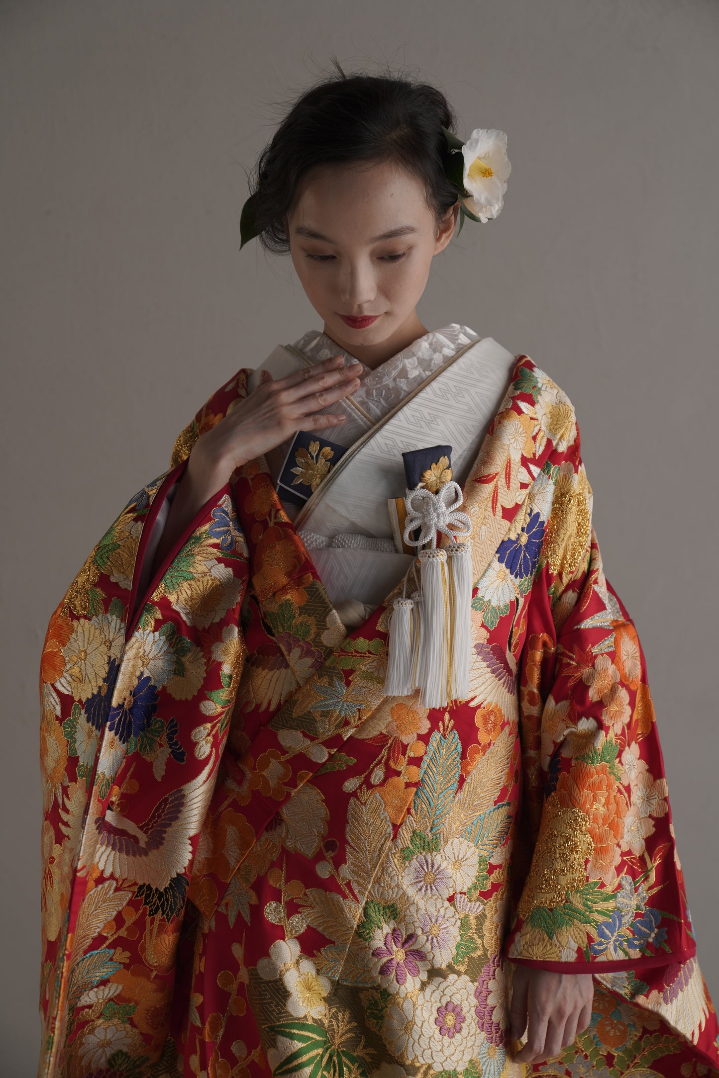 朱金瑞花【結婚式 和装 色打掛 レンタル】
