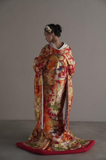 朱金瑞花【結婚式 和装 色打掛 レンタル】