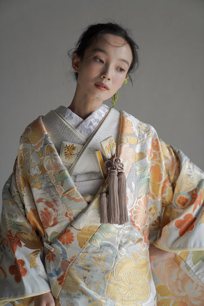 淡雪に花綾【結婚式 和装 色打掛 レンタル】